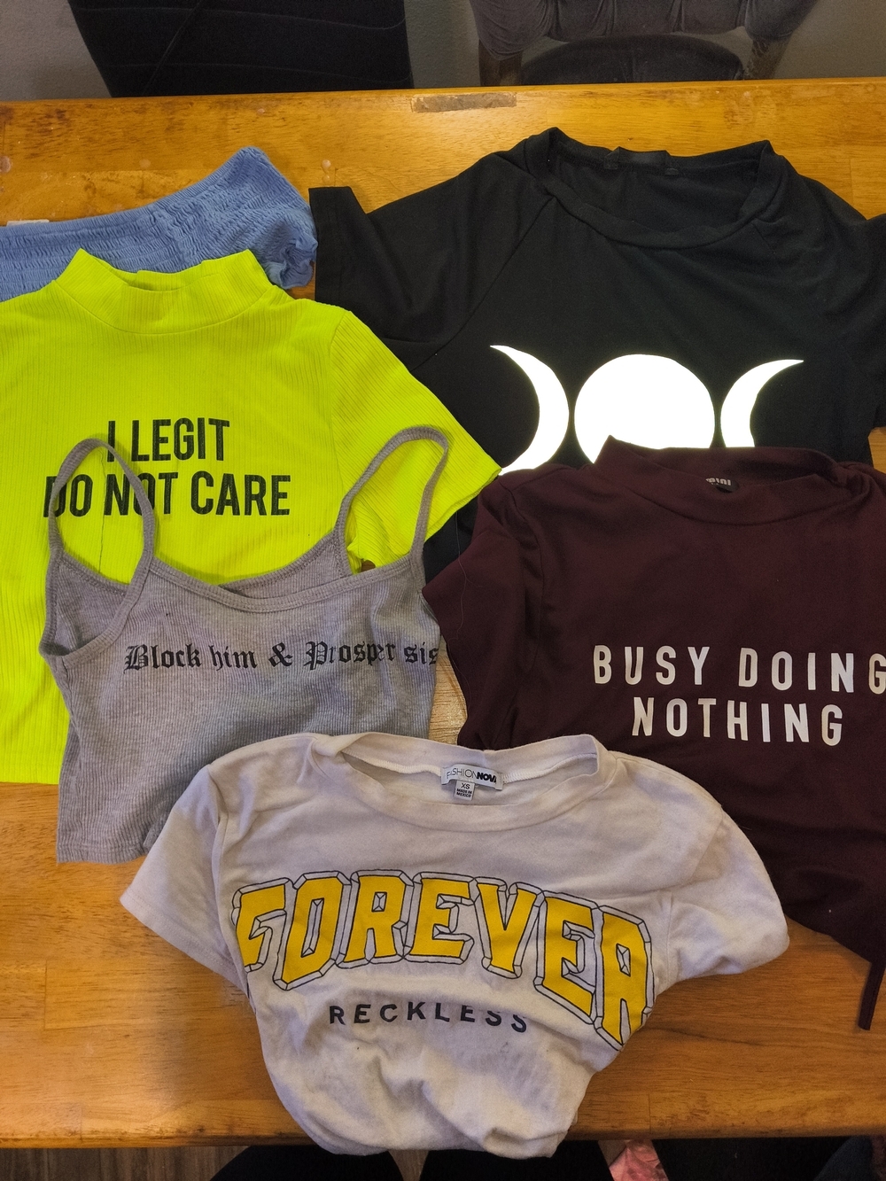 Women's XS/S Graphic Top Bundle | Y2K, Gothic, Celestial & Streetwear | 6 Pieces